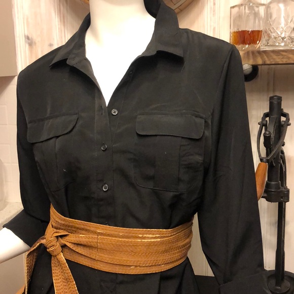 Black Shirt Dress - Picture 2 of 3